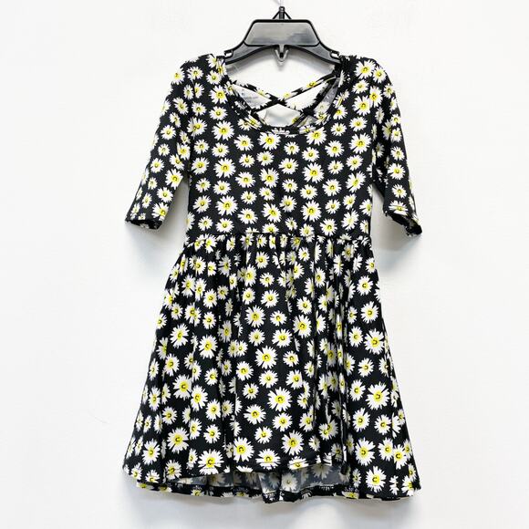 Dot Dot Smile Girls Black Daisy Print Ballerina Short Sleeve Dress Size 2T - Picture 5 of 5